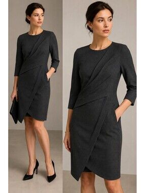 BOSS Hugo Boss Galay Draped Asymmetric Dress – Women’s 12